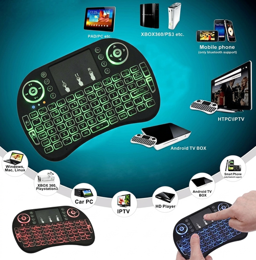 Backlit Mini Wireless keyboard with Touchpad