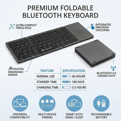 Wireless Bluetooth Keyboard With Touchpad