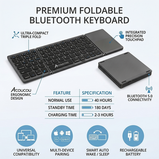Wireless Bluetooth Keyboard With Touchpad