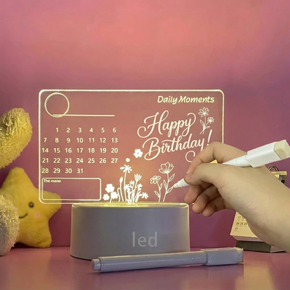 Modern 3D Desk Calendar & Dry Erase Writing Board