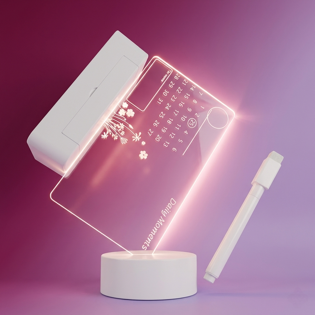 Modern 3D Desk Calendar & Dry Erase Writing Board