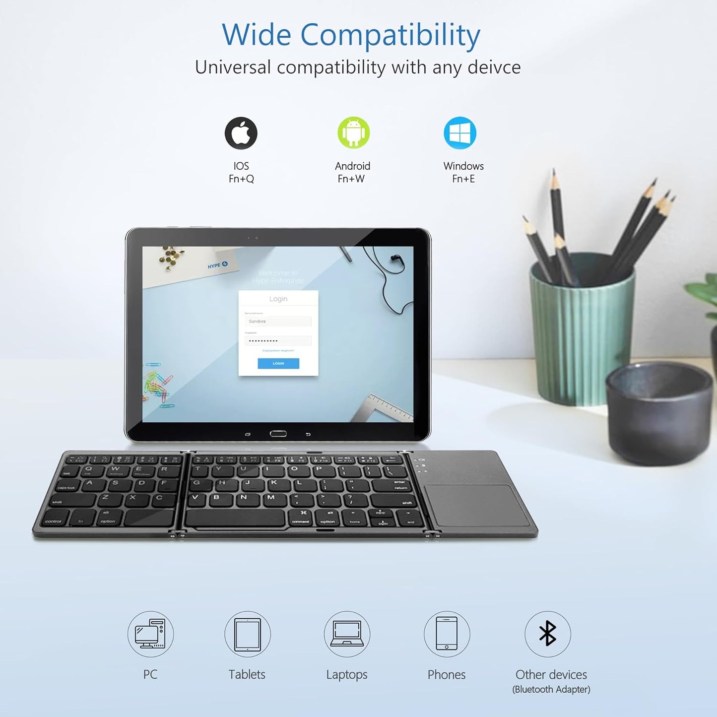 Wireless Bluetooth Keyboard With Touchpad