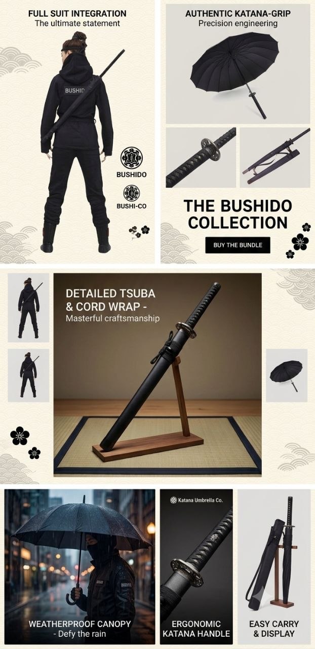 Japanese Samurai katana Umbrella