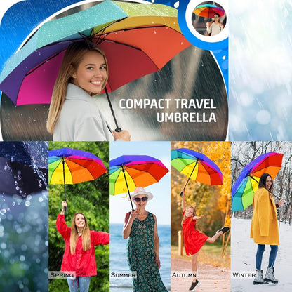 Rainbow Design  Auto Open Close Umbrella